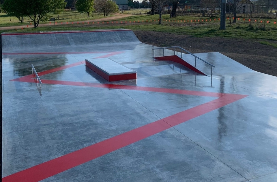 A ramp at a skate park